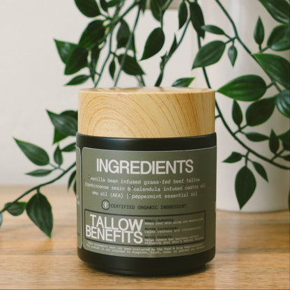 Vanilla Mint Whipped Tallow with Frankincense Resin and Castor Oil